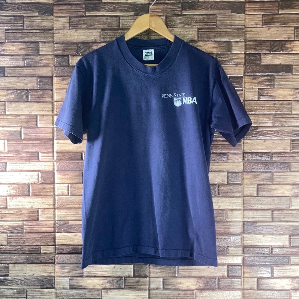 Vintage Large Anvil Navy Blue Penn State MBA T Shirt